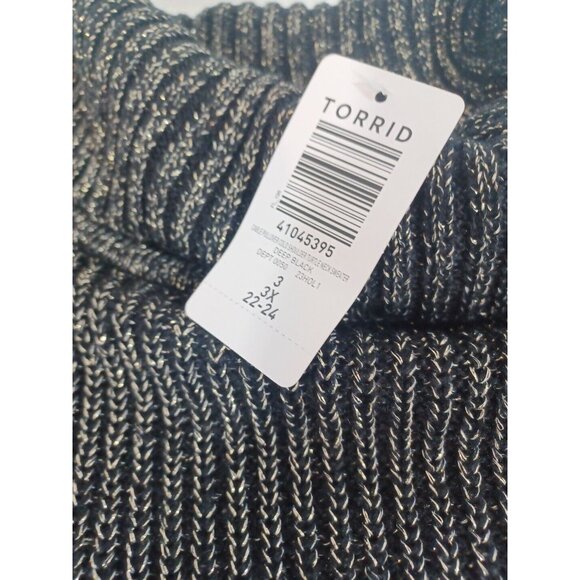 NWT Torrid Plus Size Sexy Romantic Flirty Black Gold Open Shoulder Sweat… - Picture 9 of 10